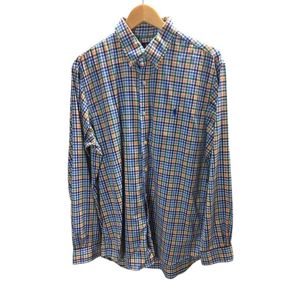 Ralph Lauren Shirt Men's Size Large Blue Plaid Classic Fit Performance - Picture 1 of 6